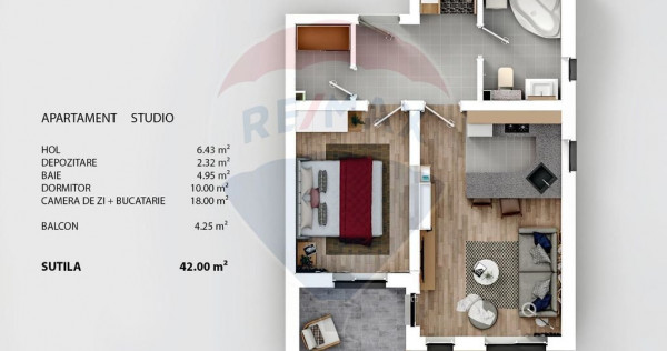 Comision 0% | Apartament tip Studio &ndash; 42 mp utili &ndash; S...