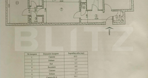 Apartament 3 camere etaj intermediar 68 mp Tătărași