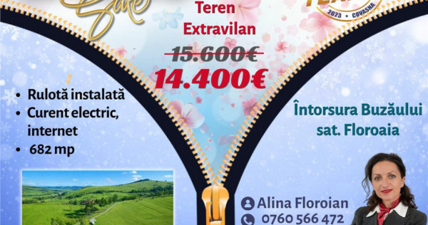 FILM! Teren extravilan 682 mp rulota, Floroaia, Intorsura