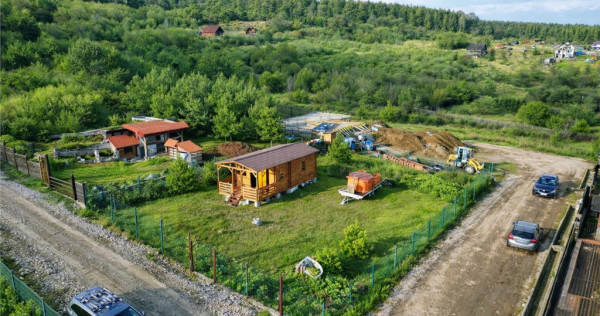 Teren intravilan 520 mp cu casuta din lemn,zona linistita,ap