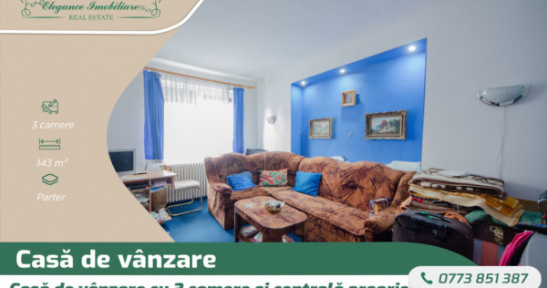 Casa cu 3 camere și centrală proprie,zona Aurel Vlaicu, Ar