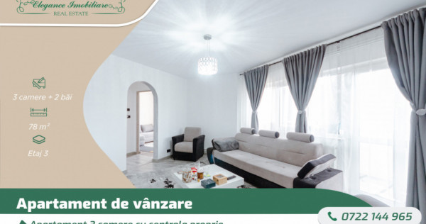 Apartament 3 camere cu centrala proprie, zona Miorita, Arad