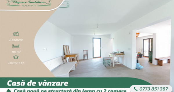 Casă nouă pe structură din lemn cu centrala proprie , Com