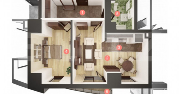 Apartament 2 camere, 52 mp, semifinisat, imobil nou - Manast