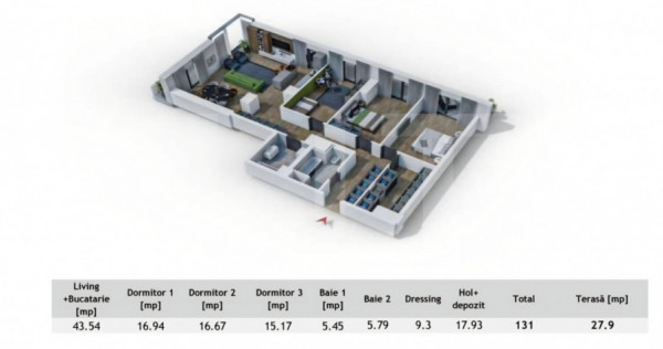 Penthouse urban cu terasă generoasă &ndash; 4 camere, spațiu