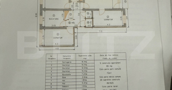 Apartament 4 camere, 69 mp, zona Aleea Trandafirilor
