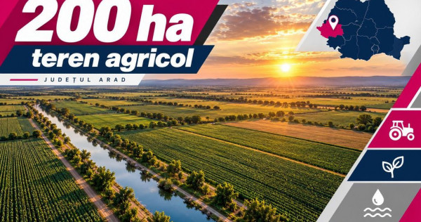 200 ha teren agricol de vanzare in Arad