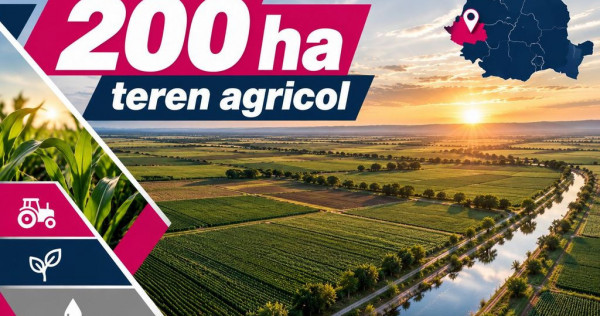 200 ha teren agricol de vanzare in Arad