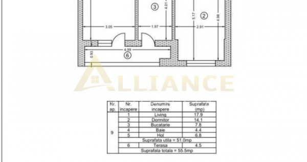 Apartament cu 2 camere decomandat