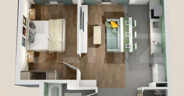 Apartament 2 camere, bloc nou, semifinisat, 50 mp, zona Vivo