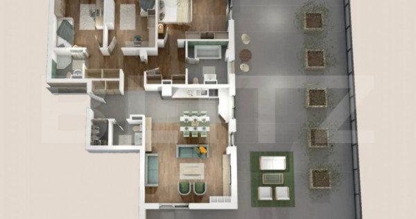 Penthouse 4 camere, 118mp, 152mp terasa, zona Vivo
