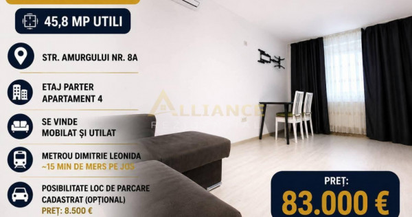 EXCLUSIVITATE | Apartament 2 camere | 45,8 mp | Str. Amurgul