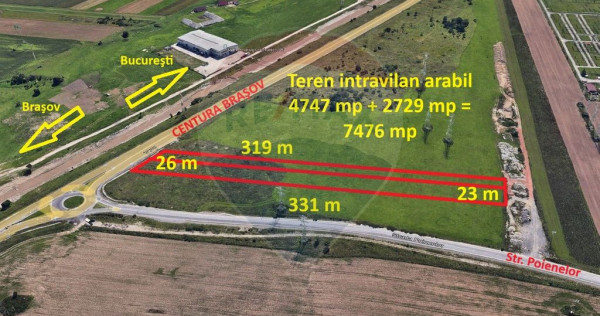Teren intravilan, 2729 mp, Centura Braşov