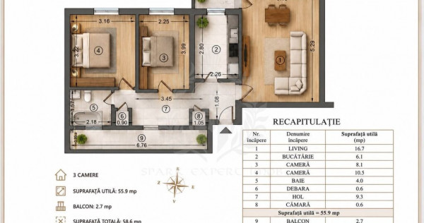 APARTAMENT 3 CAMERE DECOMANDAT // ETAJ 3 // CARTIER 9 MAI