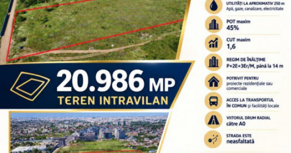Teren intravilan in Sector 5, 20.986 mp x80 E/mp, Regim P+2