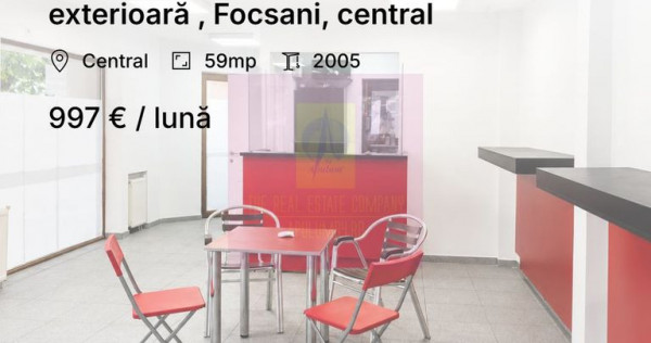 Spațiu comercial 59 mp + terasă exterioară , Focsani, ...