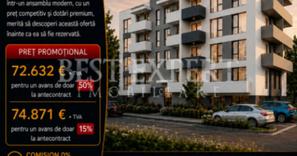 Direct Dezvoltator | Apartament 2 Camere | Bonus Loc de Parc