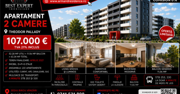 2 Camere Direct Dezvoltator | Parcare inclusa | Incalzire pa
