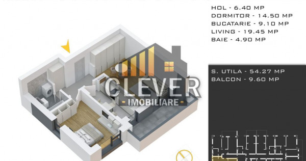 Apartament 2 camere 64 mp - Promo Parcare comision 0, Pal...