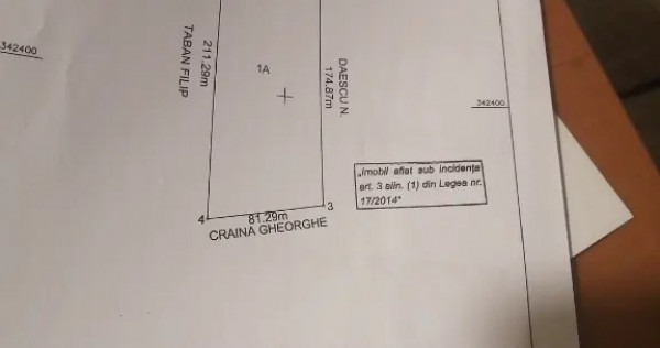 De v&acirc;nzare teren extravilan &icirc;n satul Izvorul Anestilor, jud Mh