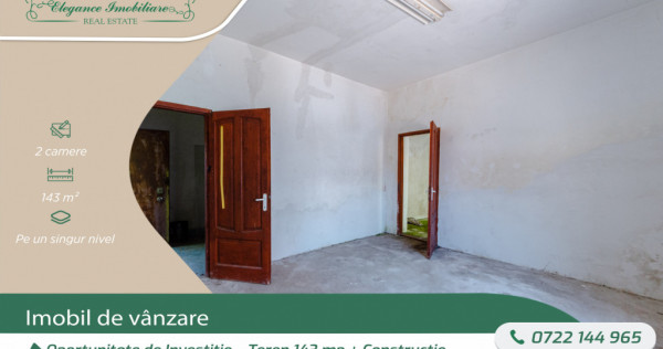 Oportunitate de Investiție &ndash; Teren 143 mp + Construcție,