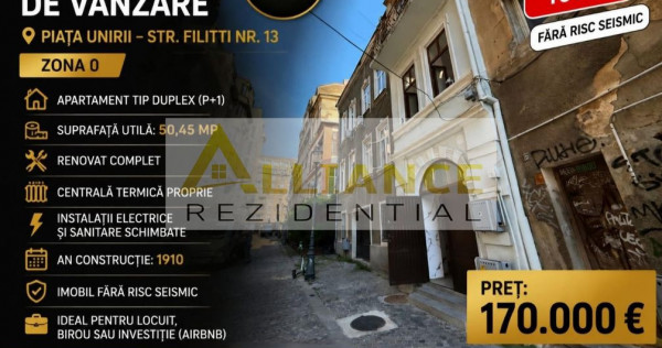 Piata Unirii Apartament tip duplex P+1 50 mp Centru Vechi...