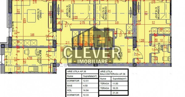 4 Camere | 115,27 mp Total | 2 Terase | Comision 0%