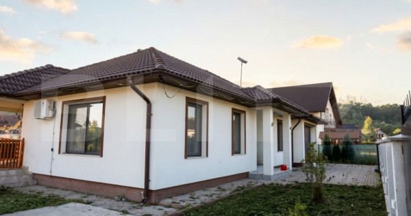 Casă nouă cu 4 camere, 2 băi, terasă si 6 ari de teren ?