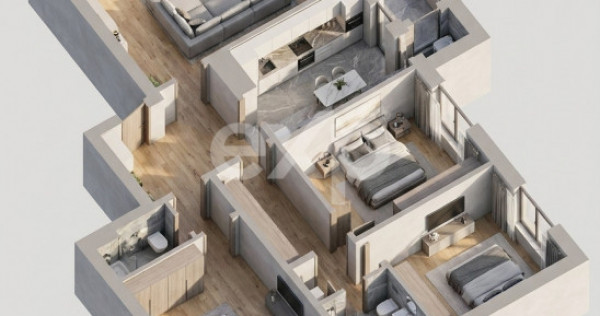 Apartament spațios cu 4 camere, 105,28 mp utili &ndash; Ultrace