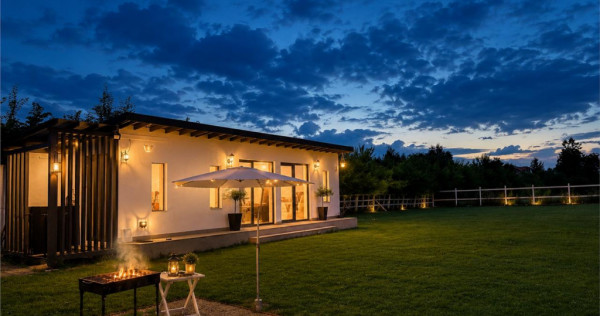 Teren 1.640 mp cu cabana moderna, foisor, gratar, atmosfera