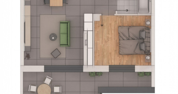 Apartament 2 camere, 48mp, 18mp terasa, ansamblu NZEB, zona