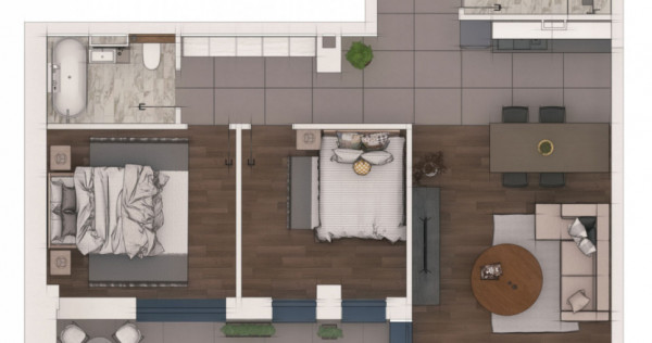 Apartament 3 camere 70,59mp ansamblu NZEB Terra