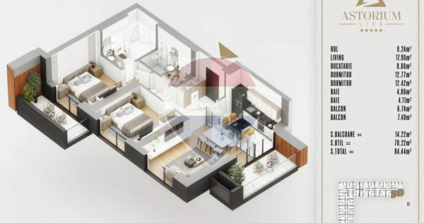 De Vanzare Ap Nou, 84.44 mp &ndash; Astorium Life, TVA inclus