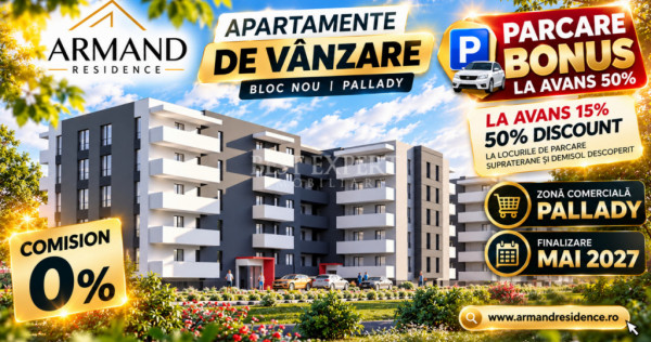 2 Camere | Bloc Modern | 10 min Parcul Teilor| Avans 15% | P
