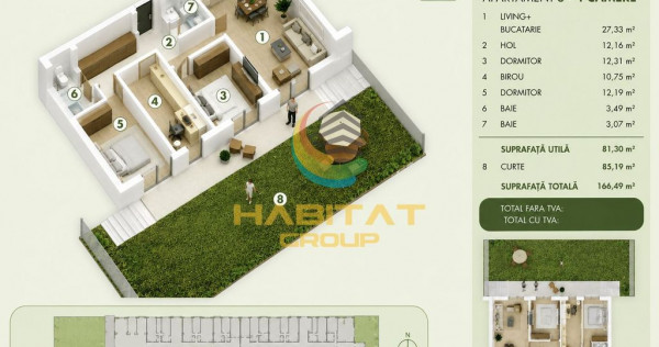 V&acirc;nzare Apartament 4 camere 81 mp | curte 85 mp - Popești Leordeni | Metrou
