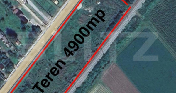Teren extravilan, 4900 mp, front 100 m la DN1C, zona Livada