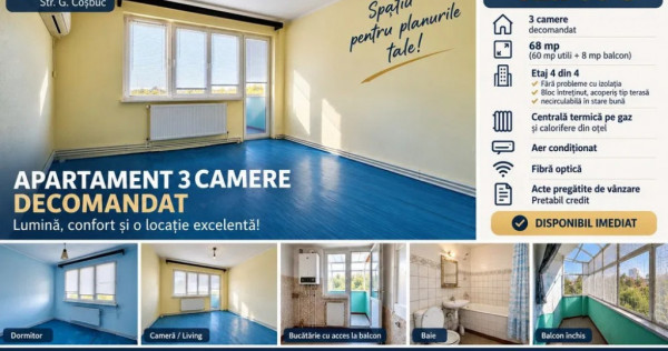 Apartament 3 camere DECOMANDAT | Țiglina 2 &ndash; Poziție excelentă