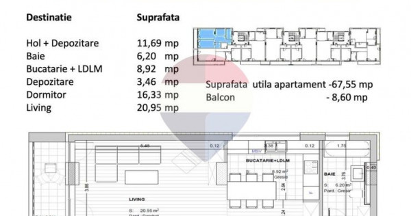 Apartament 2 camere premium, 67,55 mp utili + blacon!