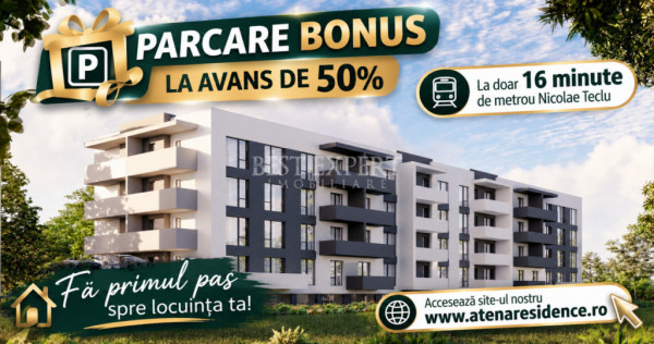 3 Camere | Bloc Nou | Parcare Bonus| avans 50%| Direct Dezvo