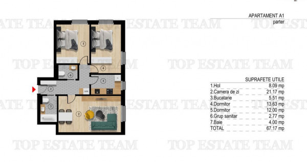 Apartament 3 camere - Otopeni