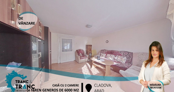 Casă cu 2 camere și teren generos de 6000 m2.în Cladova(ID:29551)
