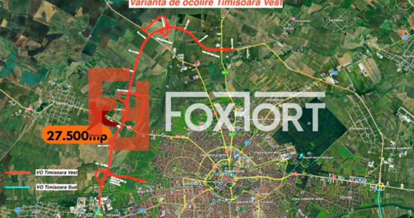 Teren extravilan 27.500 mp de vanzare in Timisoara-Zona Exte