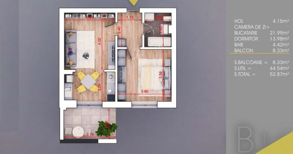 Theodor Pallady - apartament cu 2 camere tip studio, COMI...