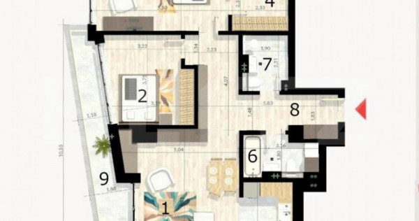Apartament 3 camere, 90 mp, balcon, cartier Craiovei