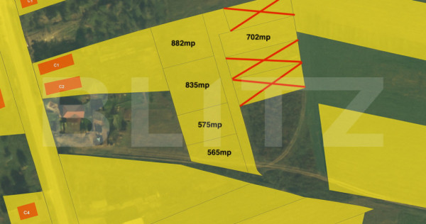 Parcele de teren, 565mp - 882mp, zona Vetis