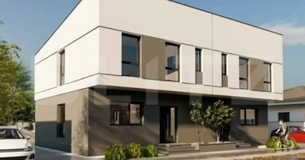 Vilă tip duplex cu 4 camere, 114 mp utili și teren de 250