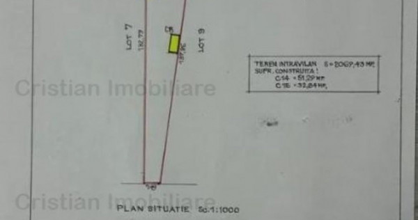 Varsatura Teren intravilan 2069 mp cu 24m deschidere stradal