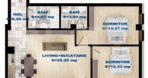 Apartament Modern cu 2 Dormitoare în Zona Drumul Cetății