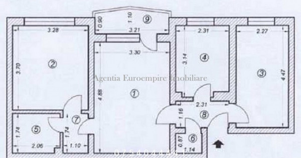 Apartament de vanzare in Constanta, Tomis III - 3 camere, 55 mp