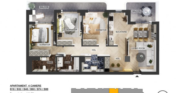 Apartament 4 camere | Plaza Pipera | Bloc finalizat